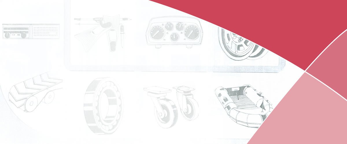 Technische schetsen van zwenkwielen, lagers en componenten in lichte opmaak