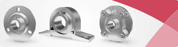 Drie flens- en voetstukken voor lagermontage in massief metalen uitvoering