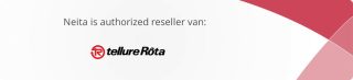 Neita is authorized reseller van Tellure Rôta, met rood logo op witte achtergrond en rood designaccent