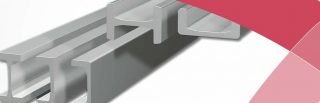 Aluminum profiles for combination bearings in different shapes with red design accent